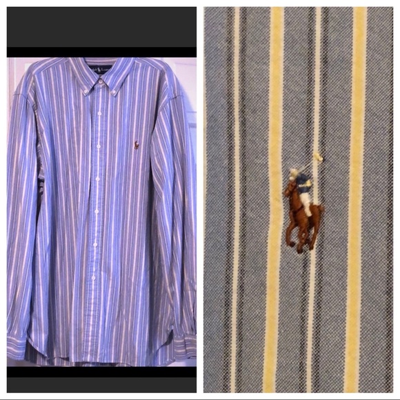 Polo Ralph Lauren Other - Polo Ralph Lauren blue w/stripes yellow white XL